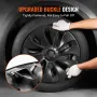 Wheel Rim Cover Hubcaps, 18 in, 2017-2023 Model 3 Fully Fit Hubcap with Snap, Guard Tape & Valve Nozzle Hole, ABS & PC Hubcap wi