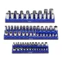 Magnetic Socket Organizer Set, 3PCS Magnetic Socket Holder, 1/4'', 3/8'' & 1/2'' Metric Socket Trays with Clear Labels, Hold up 