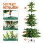 Christmas Tree, 7.5ft Prelit Artificial Xmas Tree, Full Holiday Decor Tree with 700 Warm White LED Lights, 1319 Branch Tips, Met