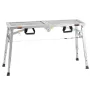 Work Platform, 3 Gear Adjustable Height, Folding Alloy Steel Step Ladder, Portable Scaffolding Platform, 400 lb Load Capacity, N
