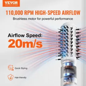 Hårtørrer børste ionisk varmluftsstyler med 2 børster til tørring for at volumere