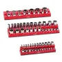 Magnetic Socket Organizer Set, 3PCS Magnetic Socket Holder, 1/4'', 3/8'' & 1/2'' SAE Socket Trays with Clear Labels, Hold up to 