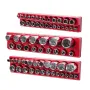 Magnetic Socket Organizer Set, 3PCS Magnetic Socket Holder, 1/4'', 3/8'' & 1/2'' SAE Socket Trays with Clear Labels, Hold up to 