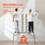 Work Platform, 4 Gear Adjustable Height, Folding Alloy Steel Step Ladder, Portable Scaffolding Platform, 800 lb Load Capacity, N