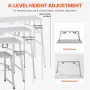 Work Platform, 4 Gear Adjustable Height, Folding Alloy Steel Step Ladder, Portable Scaffolding Platform, 800 lb Load Capacity, N
