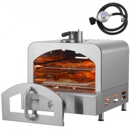 11" Outdoor Pizza Oven Portable Gas Oven 430 Stainless Steel for Camping