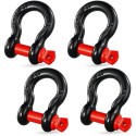 4 Pack 5/8 "D Ring Shackle med 3/4" Skruestift 28660 lbs Break Strength
