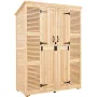 Outdoor Storage Shed, Oversize Wooden Outside Storage Cabinet with Waterproof Roof and Metal Frame, Double Lockable Doors Garden