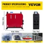 12V 5000W Air Diesel Heater with LCD switch, Diesel Heater with remote control and 4 air outlets for Boats Car Trucks Campervans