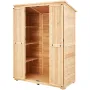Outdoor Storage Shed, Oversize Wooden Outside Storage Cabinet with Waterproof Roof and Metal Frame, Double Lockable Doors Garden