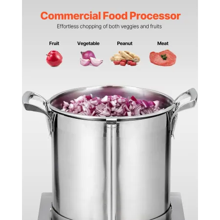 Food Processor & Vegetable Chopper 10L Food-kvalitet Rustfrit