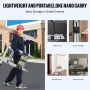 Telescoping Ladder, 12.5FT A-Shape Aluminum Extension Ladder Lightweight, Multi-button Retraction Collapsible Ladder, 375 LBS Ca