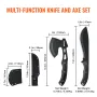 Hunting Knife and Hatchet Axe Combo Set with Sheath, Fixed Blade Tactical Knife and Camping Axe, Stainless Steel Survival Knife 