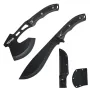 Hunting Knife and Hatchet Axe Combo Set with Sheath, Fixed Blade Tactical Knife and Camping Axe, Stainless Steel Survival Knife 