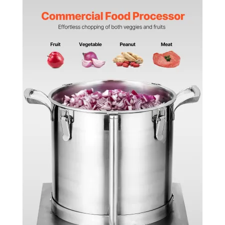 Food Processor & Vegetable Chopper, 15L Food-Grade Stainless Steel Food Processor Chopper with 2 Extra S-Curve Blades, Ideal for