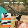 Survival Shovel Survival Axe, 16-in-1 Camping Folding Shovels with Hatchet, Stainless Steel Tactical Shovel Hatchet Combo, Multi