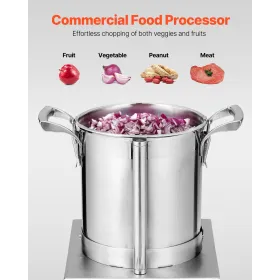 Food Processor & Vegetable Chopper 4L Food-kvalitet Rustfrit stålblender