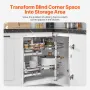 Swing Left Blind Corner Cabinet, Pull Out Organizer for 36 inch Width Blind Cabinet, 2 Tier Height Adjustable Swing Tray, Soft C