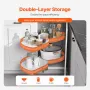 Swing Left Blind Corner Cabinet, Pull Out Organizer for 36 inch Width Blind Cabinet, 2 Tier Height Adjustable Swing Tray, Soft C