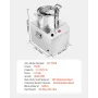 Food Processor & Vegetable Chopper 6L Food-kvalitet Rustfrit