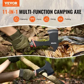 Camping Hatchet Machete Knife Set Sheath Jagt Kniv Lommelygte