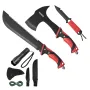 Camping Hatchet and Machete Knife Set with Sheath, Hunting Knife, Flashlight, Paracord, 16 inch Machete, Stainless Steel Camping