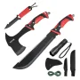 Camping Hatchet and Machete Knife Set with Sheath, Hunting Knife, Flashlight, Paracord, 16 inch Machete, Stainless Steel Camping