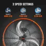 Drum Fan, 24 Inch High Velocity Industrial Shop Fan, Heavy Duty Commercial Use 3-Speed 8600CFM, 360°Adjustable Tilting Industria