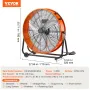 Drum Fan, 24 Inch High Velocity Industrial Shop Fan, Heavy Duty Commercial Use 3-Speed 8600CFM, 360°Adjustable Tilting Industria