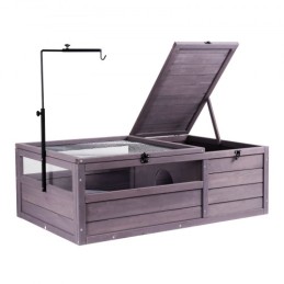 Skildpadde Habitat Wooden Tortoise House Indoor & Outdoor 2-Room 38x24x13in