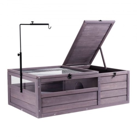 Skildpadde Habitat Wooden Tortoise House Indoor & Outdoor 2-Room 38x24x13in