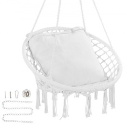 Hammock Swinging Chair MacramÃ© Hanging Chair with Cushion Indoor & Outdoor