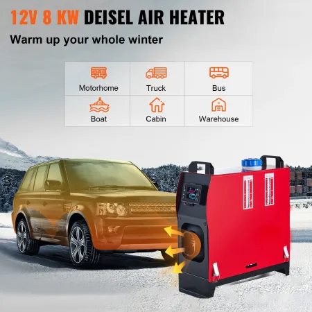 12V 5KW Diesel Heater, All-in-One Air Diesel Heater with LCD Switch & Remote Control,Diesel Air Heater,Parking Heater Muffler,Di