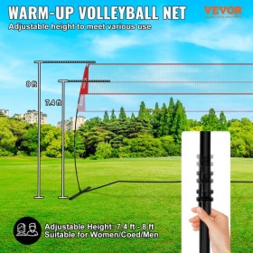 Freestanding Volleyball Training Net for Indoor or Outdoor Use, Adjustable Height Portable Net System with Carrying Bag,