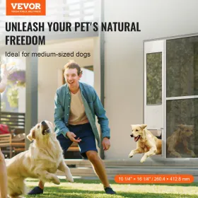 Dog Door for Sliding Glass Door 75 7/8"-80 11/16" Adjustable Height L