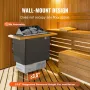 Sauna Heater, 8KW Electric Sauna Stove, 400V 3N Portable Indoor/Outdoor Sauna Heater with 3h Timer, Digital Controller for 8-12 