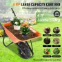 Electric Wheelbarrow Cart, 500W Powered Utility Garden Wagon Dump Cart, 5 Cu. Ft. Load & 330 lbs Capacity with Metal Handle & 16