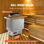 Sauna Heater, 8KW Electric Sauna Stove, 400V 3N Portable Indoor/Outdoor Sauna Heater with 3h Timer, Built-In Controls for 8-12 m
