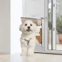 Dog Door for Sliding Glass Door, 75 7/8"-80 11/16" Adjustable Height Doggy Door for Sliding Doors, Aluminum Frame Tempered Glass