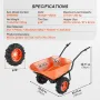 Electric Wheelbarrow Cart, 500W Powered Utility Garden Wagon Dump Cart, 7 Cu. Ft. Load & 573 lbs Capacity with Metal Handle & 16