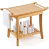 Bamboo Shower Bench 24 x 13.8 x 18.9 in Shower Stool Chair for Bathroom