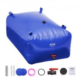 Portable Water Storage Bladder 105.7 Gal 1000D PVC Collapsible Water Tank