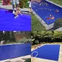Pool Safety Cover, 4 x 8 m In-ground Pool Cover, Blue PVC Pool Covers, Rectangular Safety Pool Cover Winter Pool Cover Solid Saf