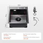 40cm Kitchen Sink Workstation, 304 Stainless Steel Top Mount Sinks, Drop-In Single Bowl Farmhouse Basin with Accessories, Househ