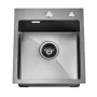 40cm Kitchen Sink Workstation, 304 Stainless Steel Top Mount Sinks, Drop-In Single Bowl Farmhouse Basin with Accessories, Househ