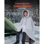 Camping Blanket 2x1.5m (79" x 59") Wearable Warm Stadium Blanket Outdoor Light Grey