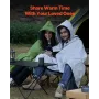 Camping Blanket 2x1.5m (79" x 59") Wearable Warm Stadium Blanket Outdoor Light Grey