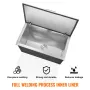 Drop in Ice Chest, 24"L x 20"W x 15"H Stainless Steel Ice Cooler, Commercial Ice Bin with Hinged Cover, 40 qt Outdoor Kitchen Ic