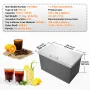 Drop in Ice Chest, 24"L x 20"W x 15"H Stainless Steel Ice Cooler, Commercial Ice Bin with Hinged Cover, 40 qt Outdoor Kitchen Ic