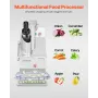 Food Processor & Vegetable Chopper, 2 Feeding Holes Food-Grade Stainless Steel Food Processor Chopper with Detachable 6 Blades, 